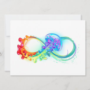 Invitation Infini avec méduse arc-en-ciel