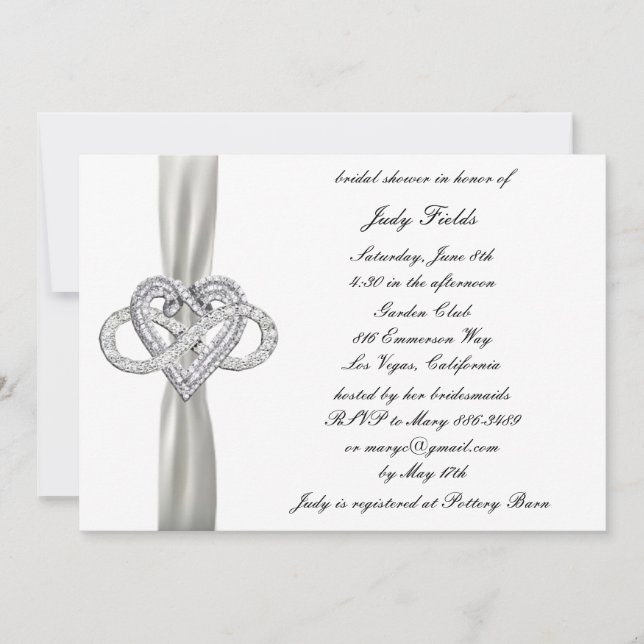 Invitation Infinity Heart Bridal Douche (Devant)