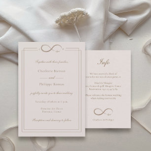 Invitation Infinity Love Initiales personnalisées Mariage ros