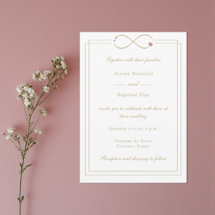 Invitation Infinity Love Monogramme Double Mariage de bonheur