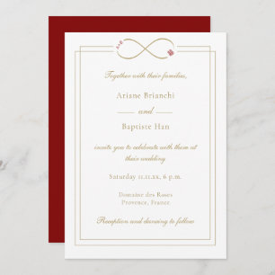 Invitation Infinity Love Monogramme Double Mariage de bonheur