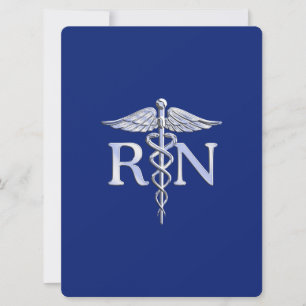 Invitation Infirmière autorisée RN Caduceus sur Navy Blue