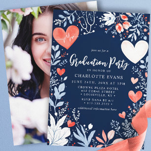 Invitation Infirmière Diplôme Stethoscope Coeurs Photo