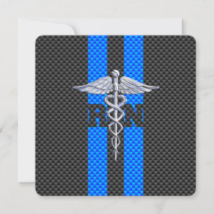 Invitation Infirmière inscrite RN Caduceus Carbon Decor