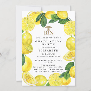 Invitation Infirmière inscrite RN Lemon Graduation