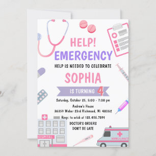 Invitation Infirmière sur mesure Pretend Anniversaire