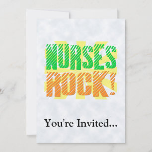 Invitation Infirmières Rock, Orange et Green Fun