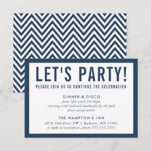 Invitation INFO FÊTE SIMPLE bloc moderne marine