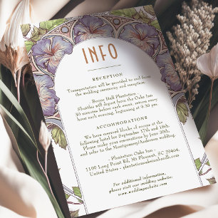 Invitation INFO Mariage Pétunia Lavande Art Nouveau Vintage