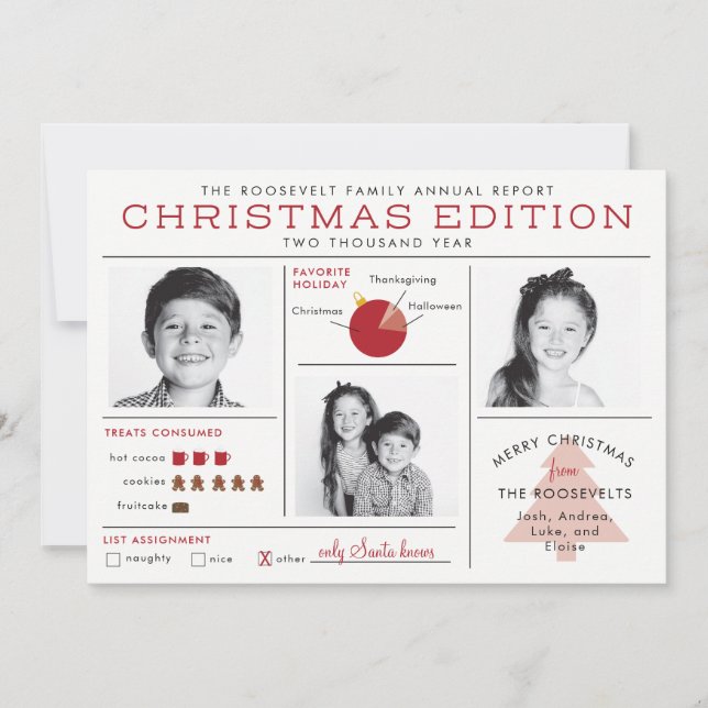 Invitation Infographie Infographique Funny Noël (Devant)