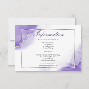 Invitation Informations Argent Script Violet Améthyste