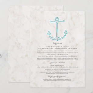 Invitation Informations de mariage à l'ancre rustique sarcell