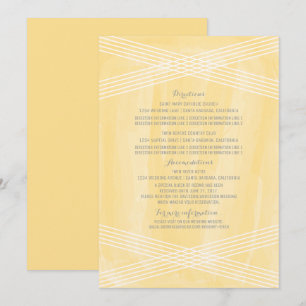 Invitation Informations de mariage à l'aquarelle jaune déco