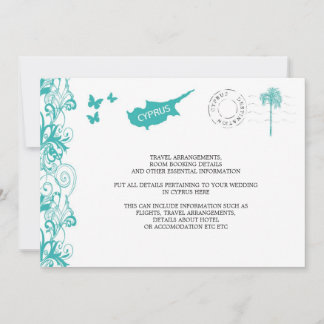 Invitation Informations de voyage pour un mariage à Chypre