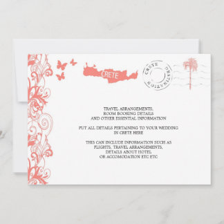 Invitation Informations de voyage pour un mariage en Crète