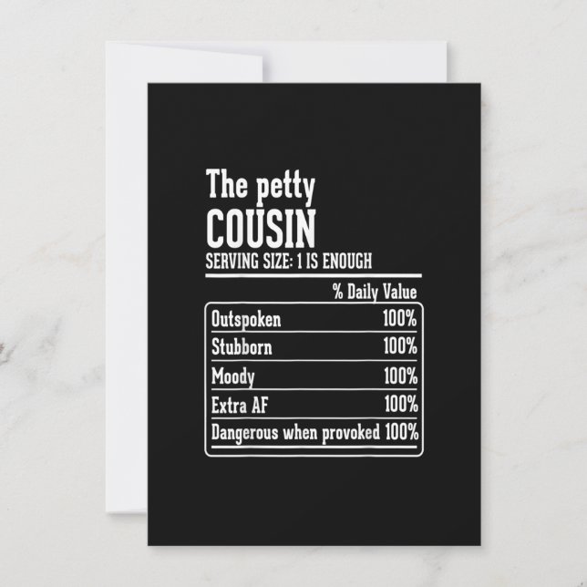 Invitation Informations nutritionnelles de Cousin Crew le cou (Devant)