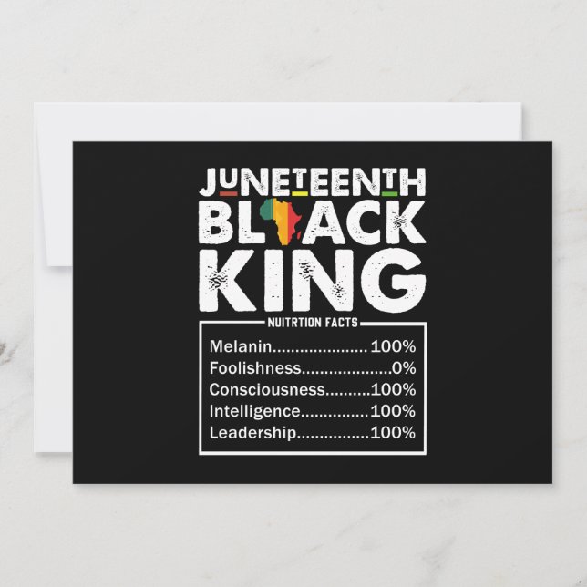 Invitation Informations nutritionnelles Juneteenth Black King (Devant)