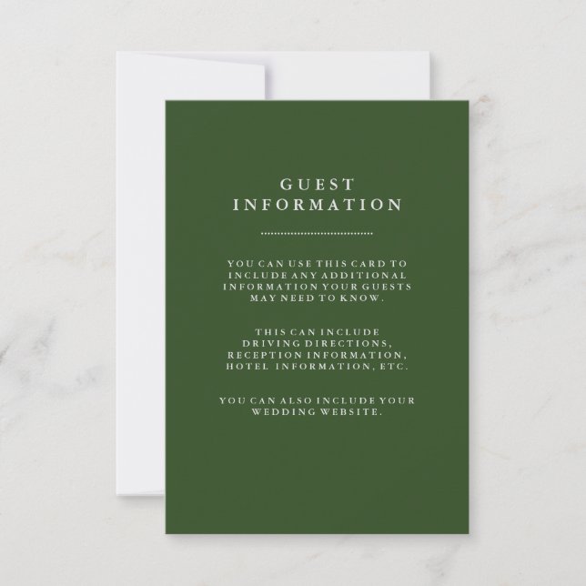 Invitation Informations pour les invités de mariage Deep Holi (Devant)