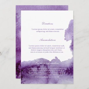 Invitation Informations sur l'aquarelle ultra violette