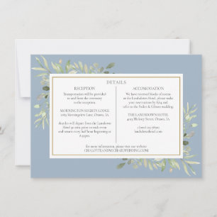 Invitation Informations sur les détails de mariage avec une v