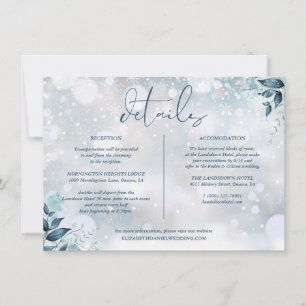 Invitation Informations sur les détails du mariage floral hiv
