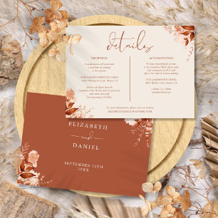 Invitation Informations sur les détails floraux de mariage d'