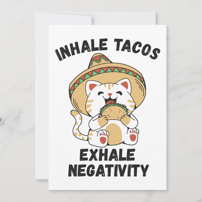 Invitation Inhale tacos exhale négativité (Devant)