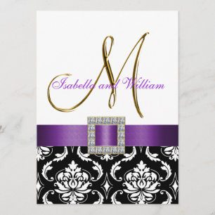 Invitation initiale au mariage blanc pourpre