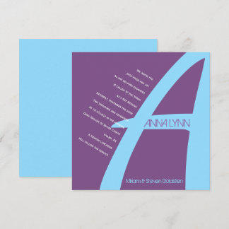 Invitation INITIALE D'UN Bat mitzvah À Barre