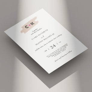 Invitation Initiales dans l'amour : Mariage cardiaque monogra