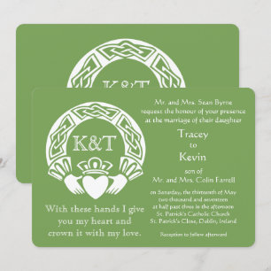 Invitation Initiales de claddagh - couleur de Arrière - plan