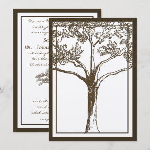 Invitation Initiales de l'arbre d'amour romantique dans le Ma