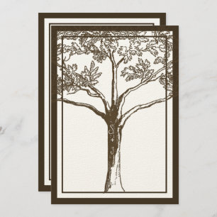 Invitation Initiales de l'arbre d'amour romantique dans le Ma