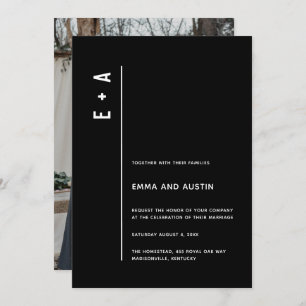 Invitation Initiales minimalistes modernes Mariage photo