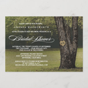 Invitation Initiales rustiques Chêne Arbre Bridal Douche Invi