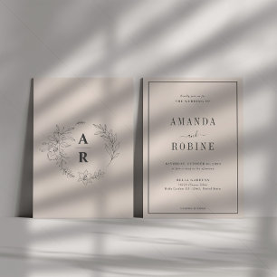 Invitation Initiales Simple Élégant Mariage moderne