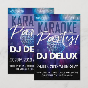 Invitation Insecte de club de la partie   DJ   de karaoke
