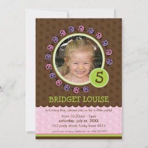 Invitation Insecte mignon de coccinelle d'INVITATION de