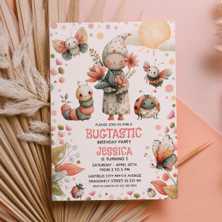 Invitation Insectes lunaires Nature BUGTASTIQUE Anniversaire 