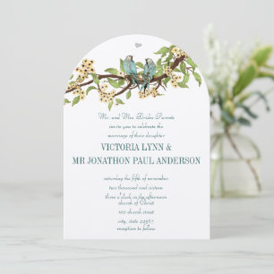 Invitation Inséparable rustique Turquoise Mariage Jaune Invit