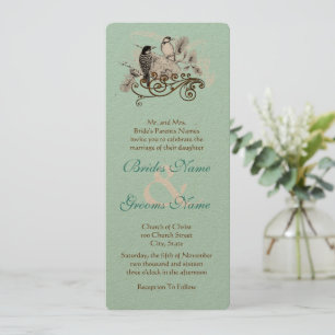 Invitation Inséparable Vintage rustique Mariage Woodpecker