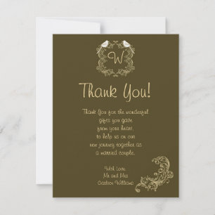 Invitation Inséparables Brown/Carte de remerciements Mariage 