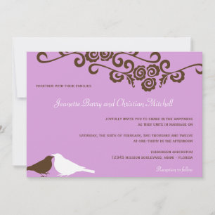 Invitation Inséparables de jardin violet moderne élégance mar