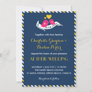 Invitation Inséparables de Navy Blue Stripes
