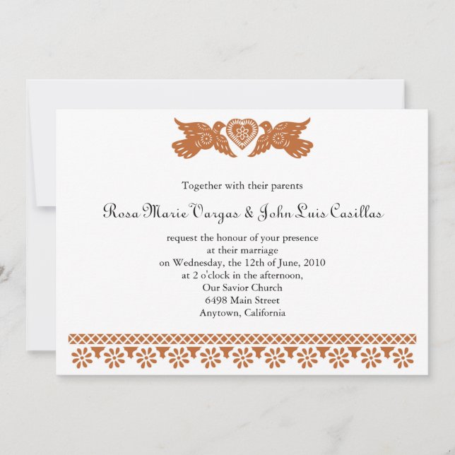 Invitation Inséparables de style Papel Picado (Devant)