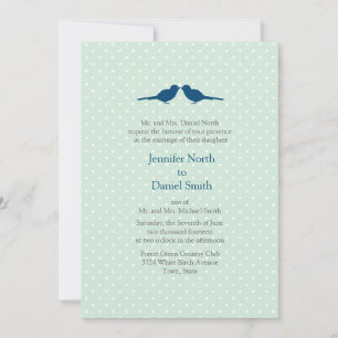 Invitation inséparables Et White Polka Dot Mint Mariage Invit