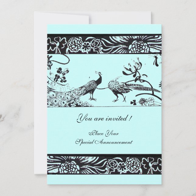 Invitation INSÉPARABLES mariages, noir et blanc bleu (Devant)