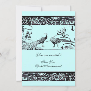 Invitation INSÉPARABLES mariages, noir et blanc bleu