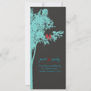 Invitation Inséparables PixDezines, couleur  Turquoise Ash Tr