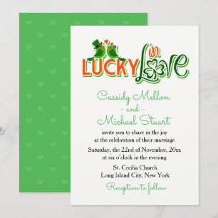 Invitation Inséparables & Trèfle Vert & Blanc Amour De Maria